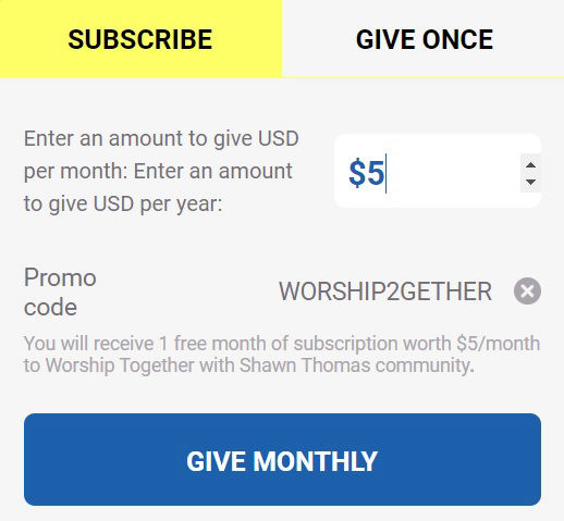 Become a Supporter on Worship Together